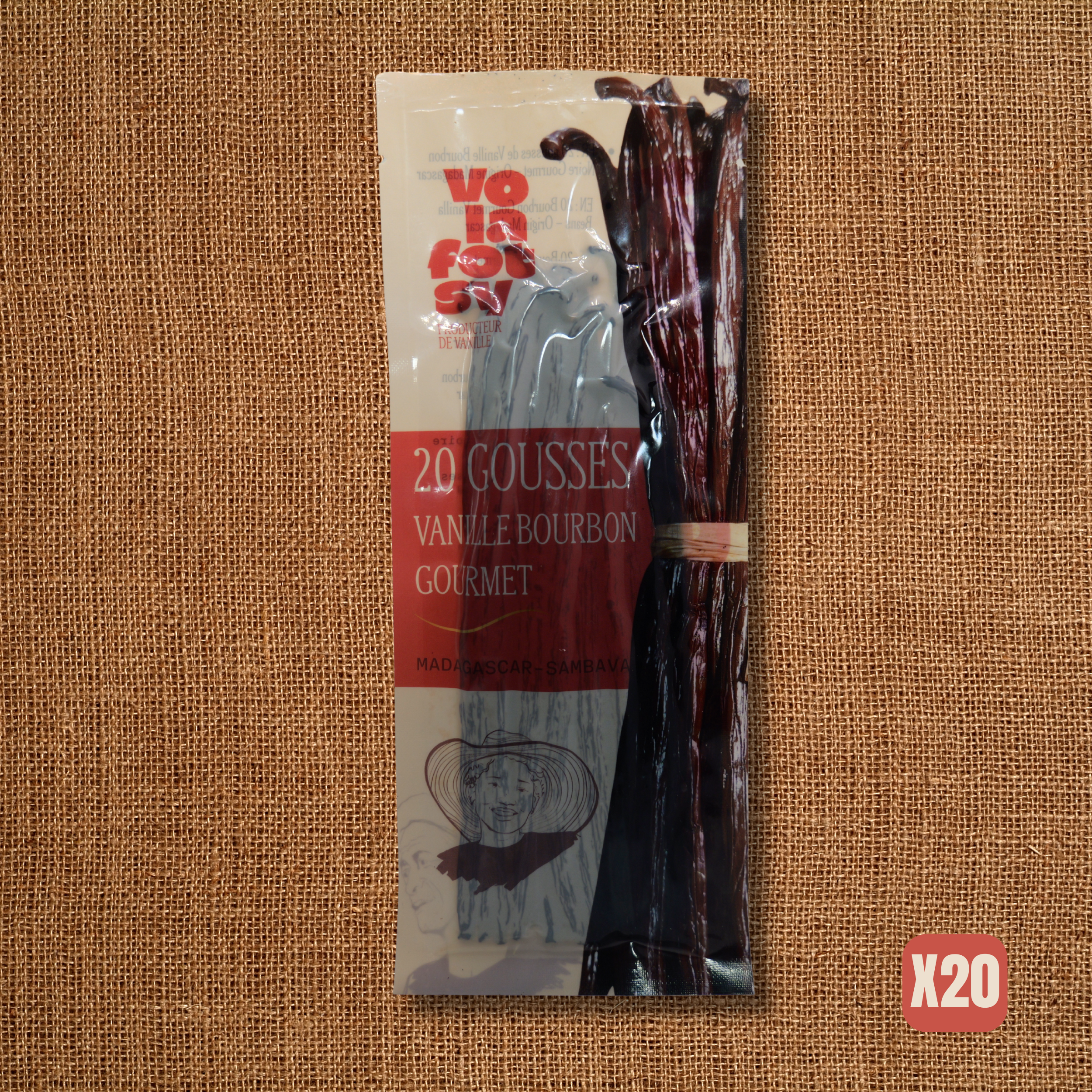 20 gousses de vanille bourbon noire gourmet Premium 16/-18 CM