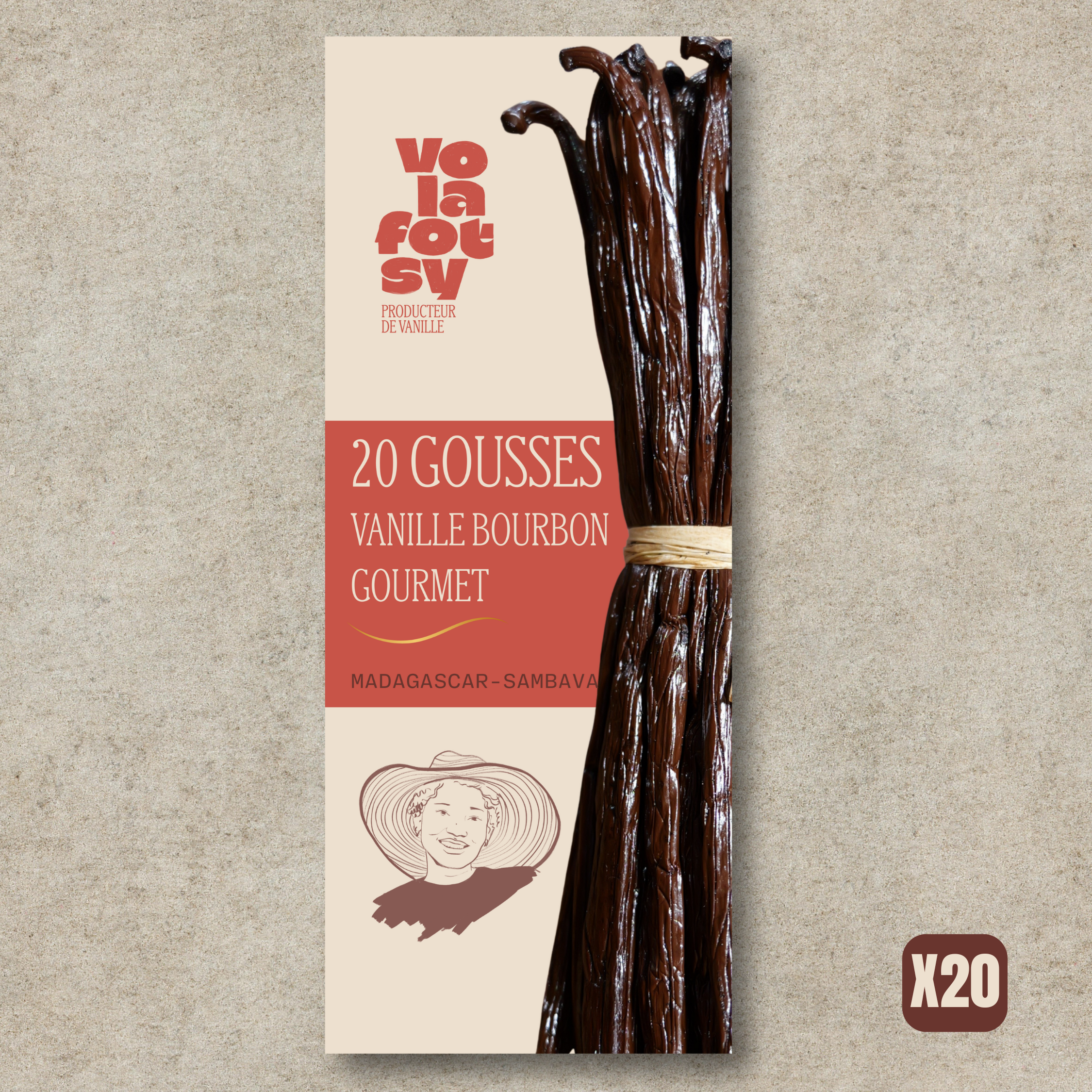 20 Grandes gousses de vanille bourbon noire gourmet Premium 17/18 CM