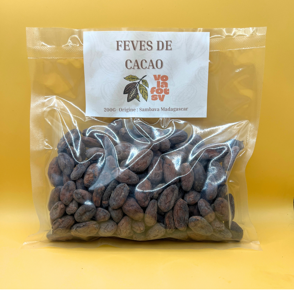 Fèves de Cacao de Sambava – 200 g | Cacao Brut Naturel de Madagascar