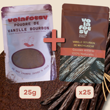 25 gousses de vanille bourbon + 25g de poudre de vanille bourbon de Madagascar 100% Naurelle