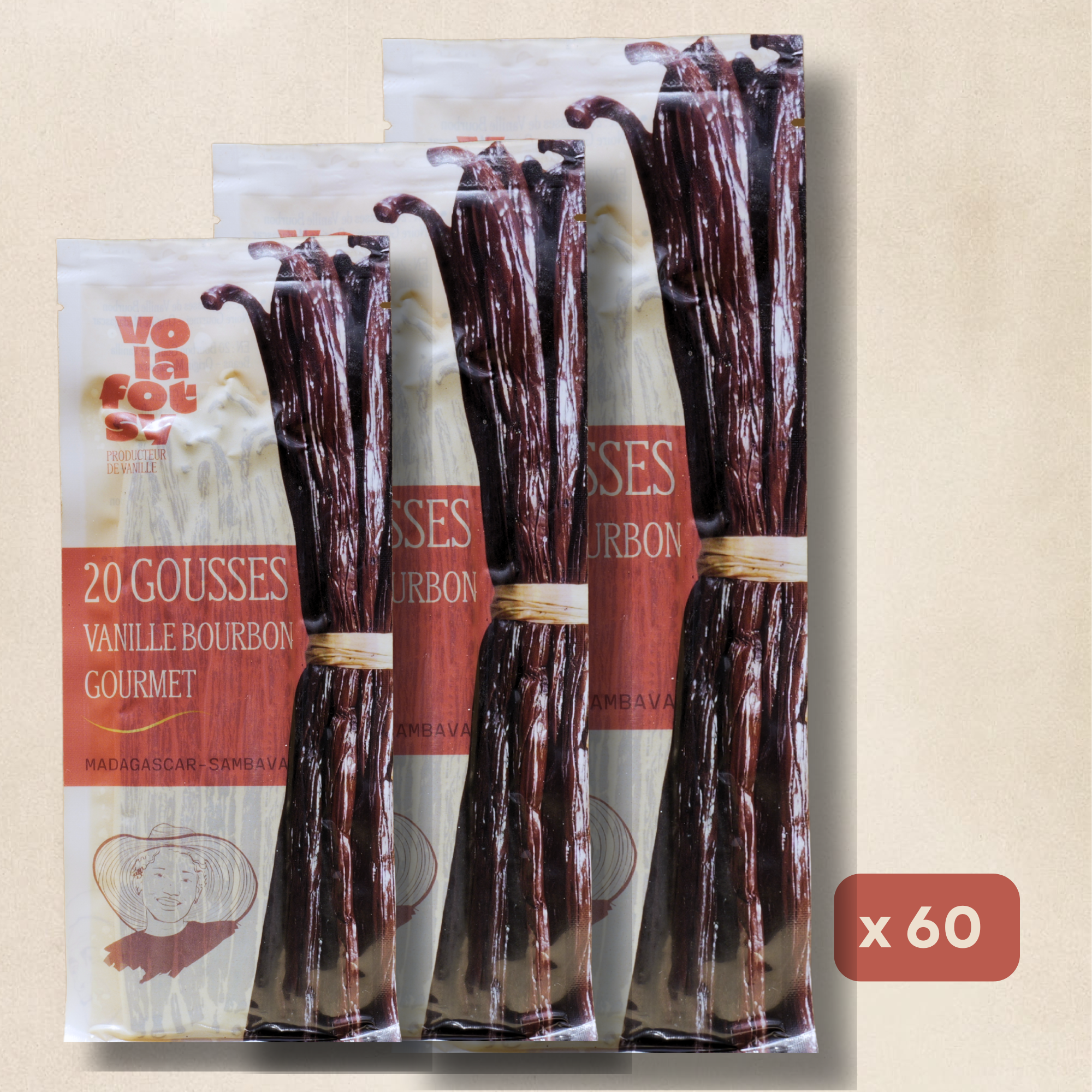 60 Gousses de vanille bourbon noire gourmet -Premium 16-18CM